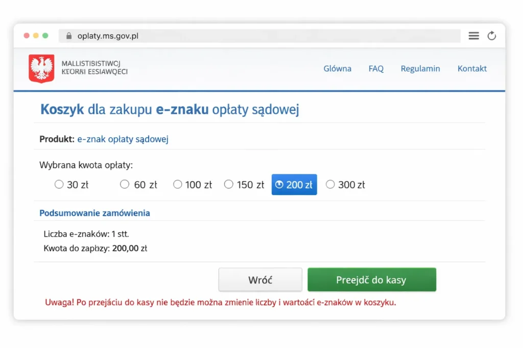 Elektroniczny znak opłaty sądowej (e-znak)