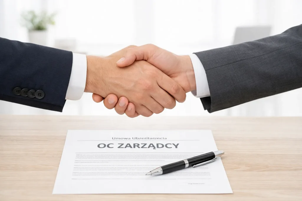 Bezpieczeństwo zarządzania: przeniesienie odpowiedzialności prawnej (art. 474 KC) na ubezpieczonego zarządzającego.